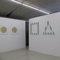 Vue de l'exposition: Lionel Estève et Daniel Buren