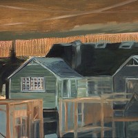 Les baraques, huile sur toile