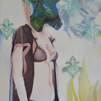 Biche verte, 180 cm x 120 cm, huile sur toile,  2014