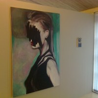 En morceaux, grand portrait,  110 cm x 165 cm, huile sur toile, 2014