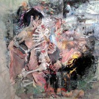 Mädchenen und Tod, huile et acrylique, 250 x 200 cm, 2013
