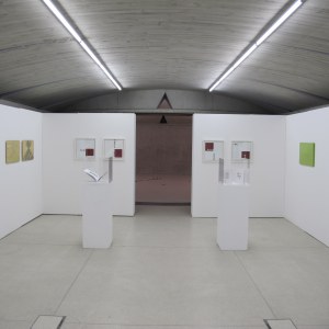 Vue de l'exposition, à gauche: Sophie Whettnall, Jean-Marc Bustamante