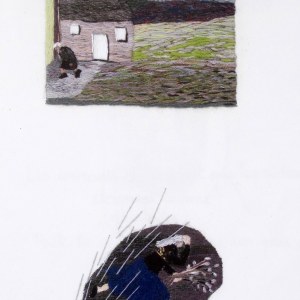 Début mars, broderie sur tissu, 20 x 30 cm