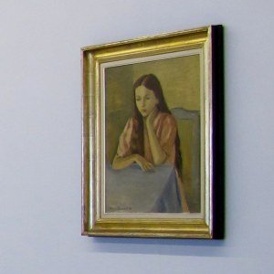 Anne Bonnet, Portrait de fillette, 1941,Huile sur toile, toile: 60 x 50 cm avec cadre: 77,5 x 67,5 cm