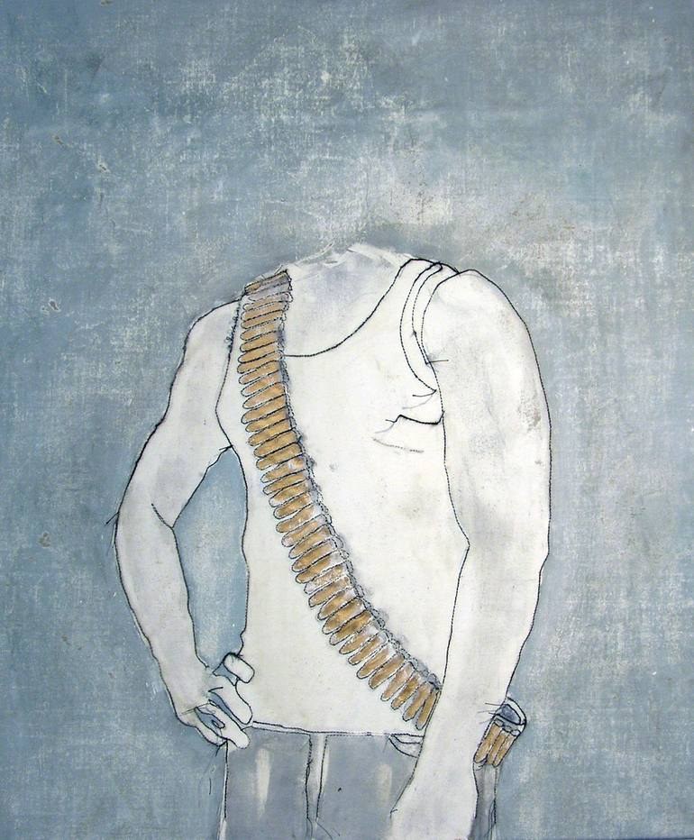 Chopped head, broderie sur dessin