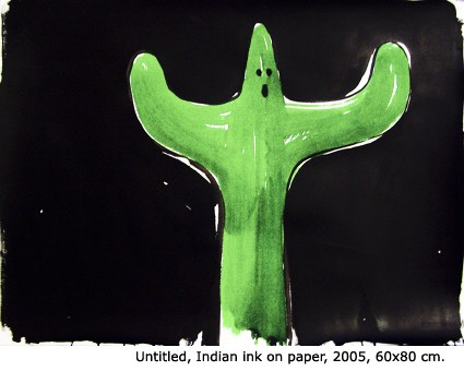 Sans titre, indian ink on paper, 60 x 80 cm, 2005
