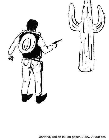 Sans titre, indian ink on paper, 70 x 60 cm, 2005