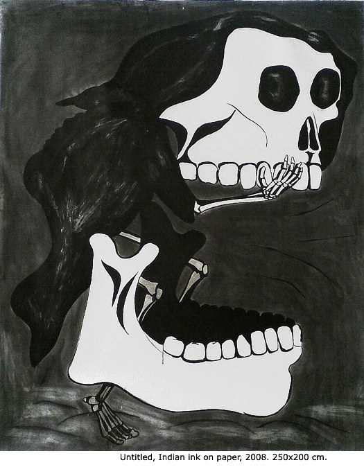 Sans titre, indian ink on paper, 250 x 200 cm, 2005