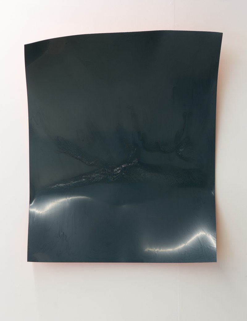 Point d’impact 1, peinture et pigments sur acier, 150 x 120 x 30 cm, 2014