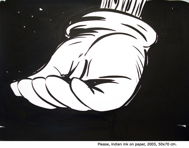 Sans titre, indian ink on paper, 50 x 70 cm, 2005