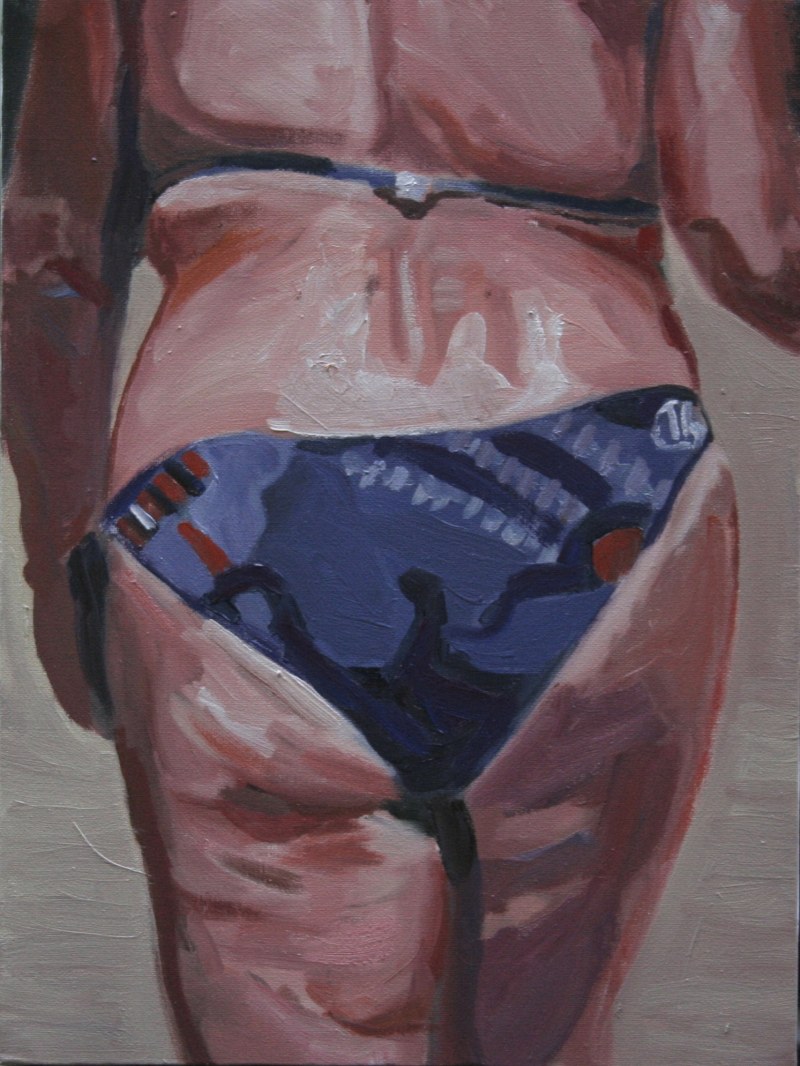Le maillot de bain, huile sur toile