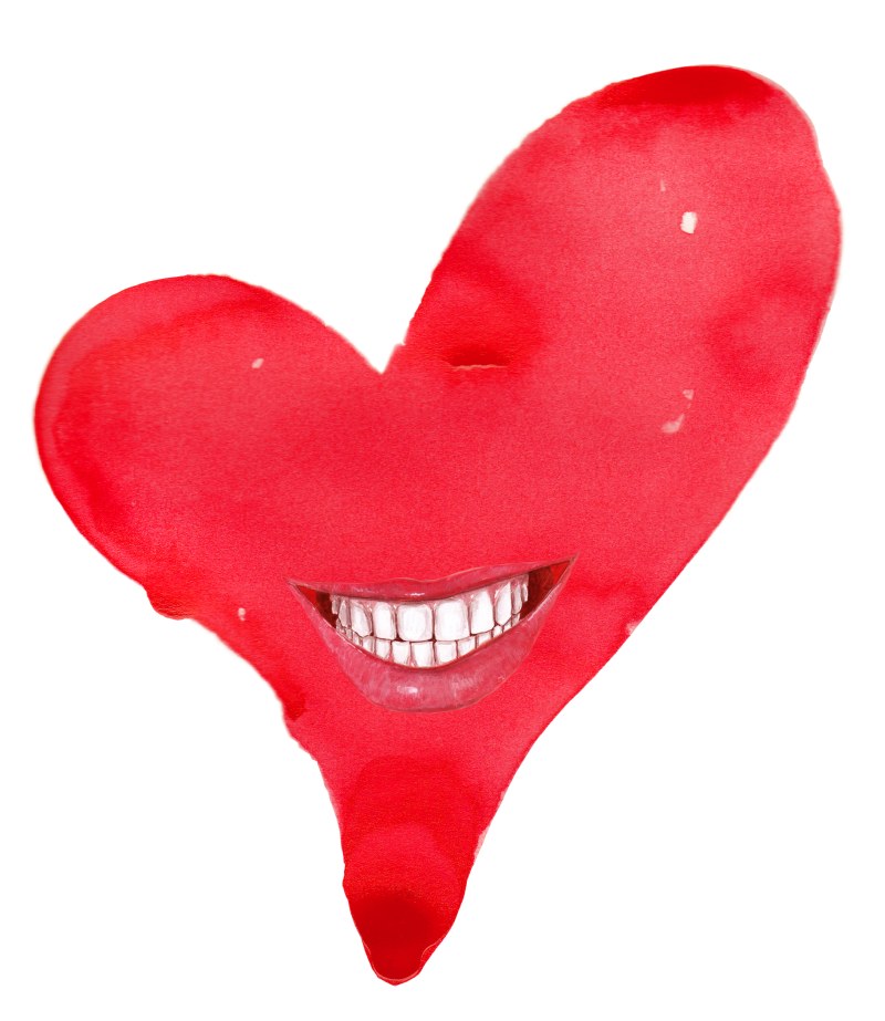 Coeur, A4, collage, technique mixte, 2017