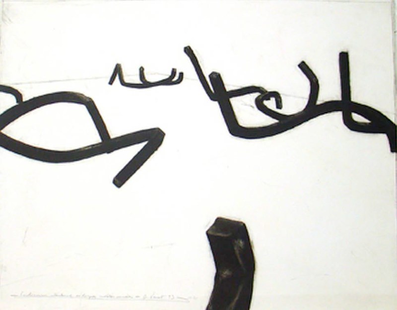 Combinaison aléatoire de lignes indéterminées, pointe sèche, 110 x 140 cm, 1993