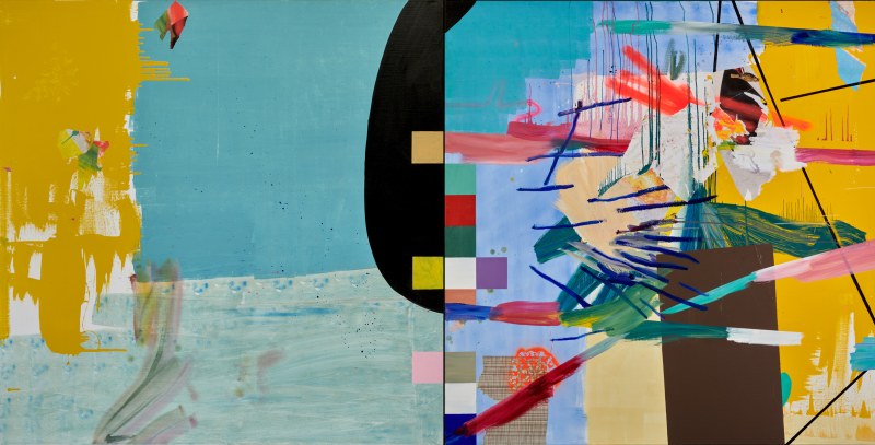 Diptyque Indien, 300 X 150 cm , technique mixte, 2017