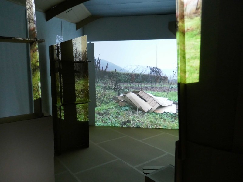 Cabane en carton, dimensions variables, croiser l'espace, 2020