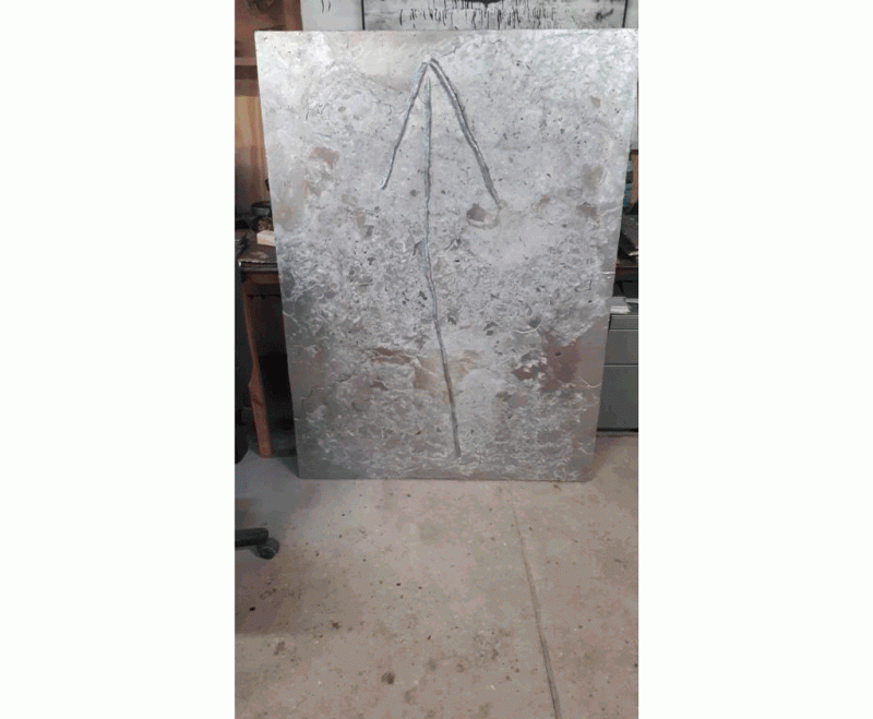 Sans titre, fonte d'aluminium, 120 x 90 cm, 2021