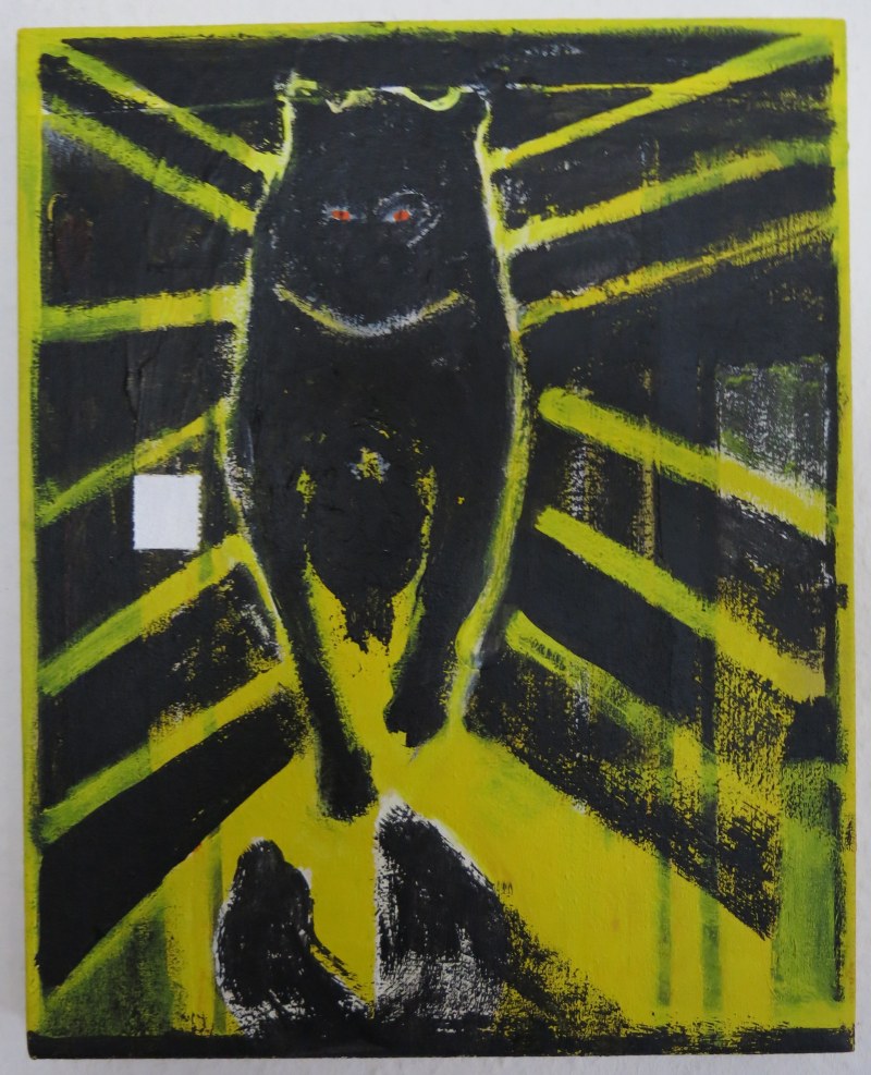 La panthère au carré blanc, huile sur toile, 30 x 24 cm