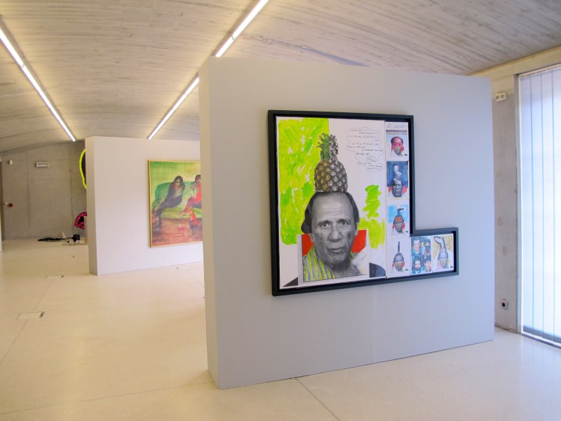 Jacques Lizène, Sculpture génétique, 1971, remake 1997, Photographies plastifiées rehaussées de peinture acrylique et encre synthétique, marouflé sur bois et papier plastifié., 129 x 161,5 x 6,1 cm