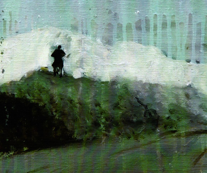 Une personne, huile sur toile