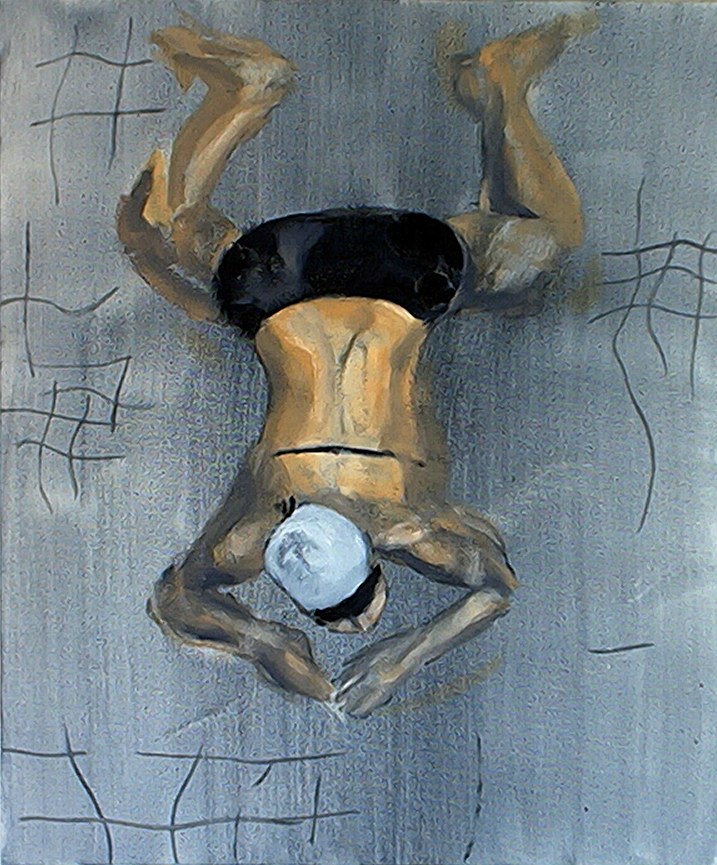 Nageuse, huile sur toile