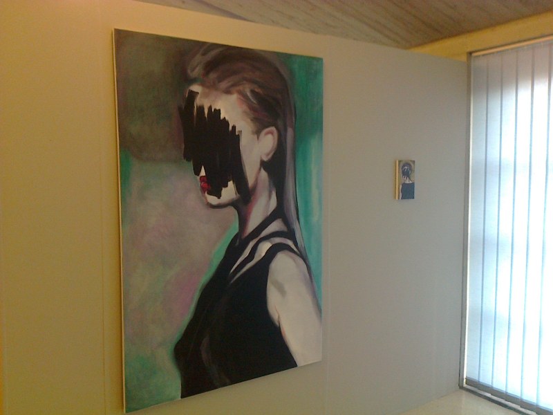 En morceaux, grand portrait,  110 cm x 165 cm, huile sur toile, 2014