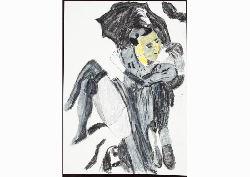 Sans titre, pastel gras sur papier, 42 x 29,7 cm,  2018