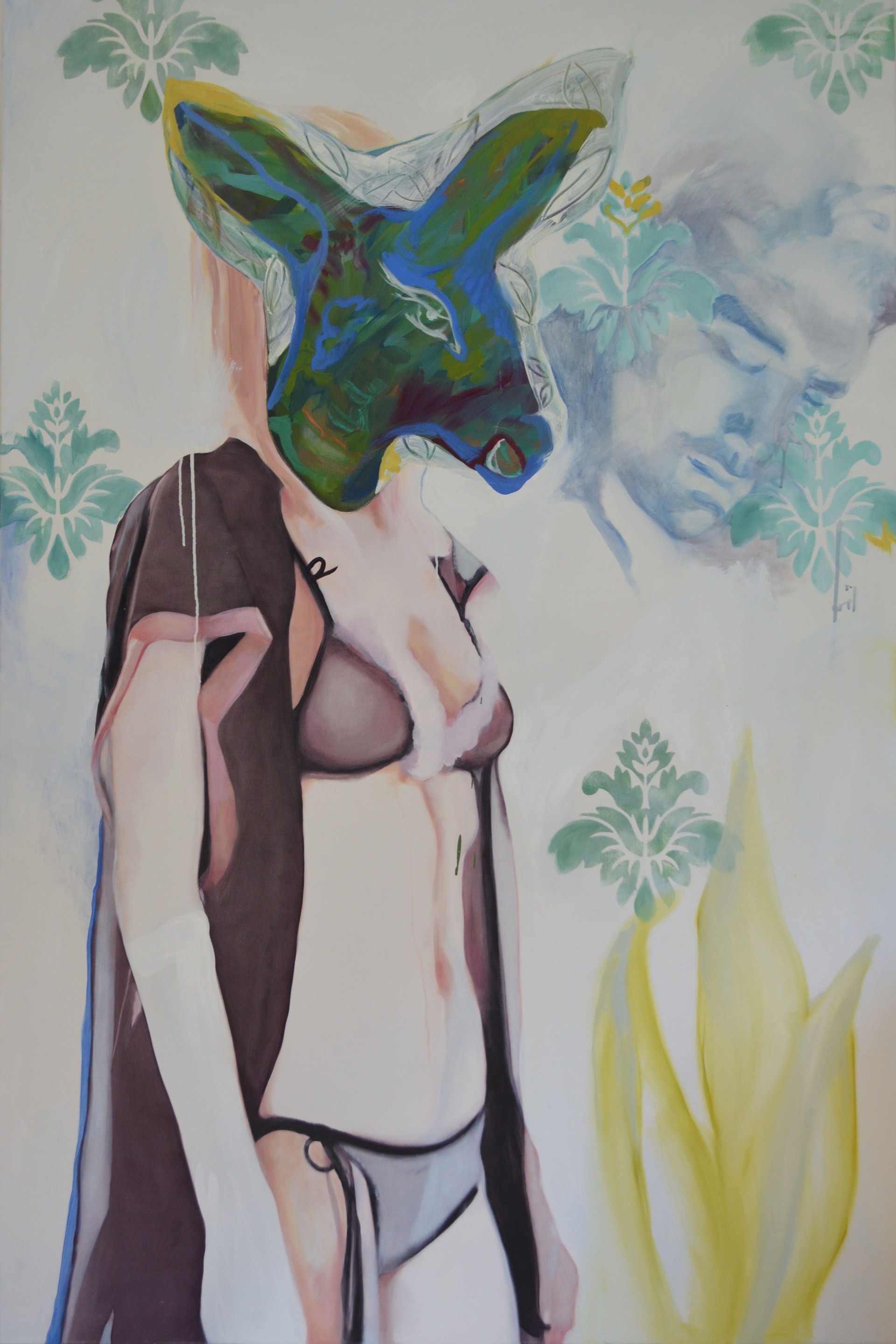 Biche verte, 180 cm x 120 cm, huile sur toile,  2014
