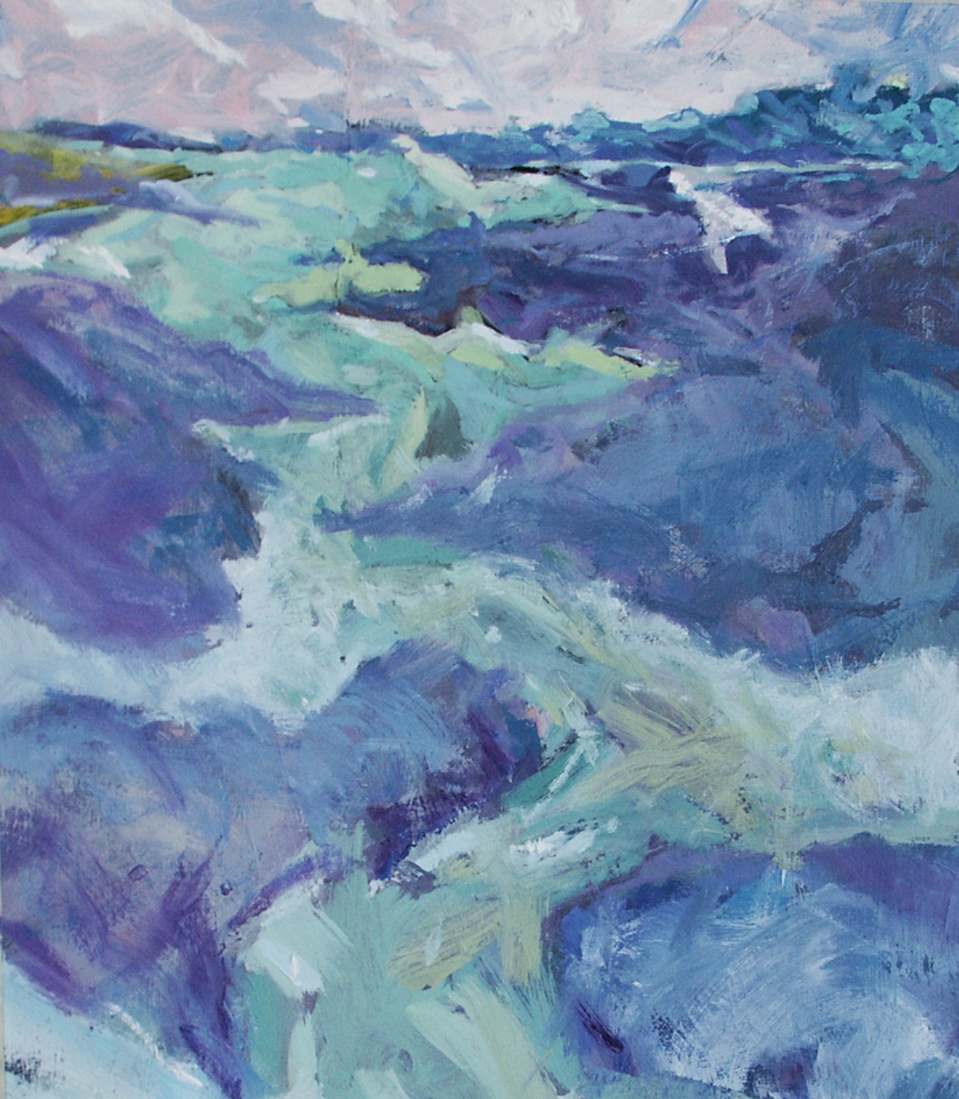 Paysage, huile sur toile