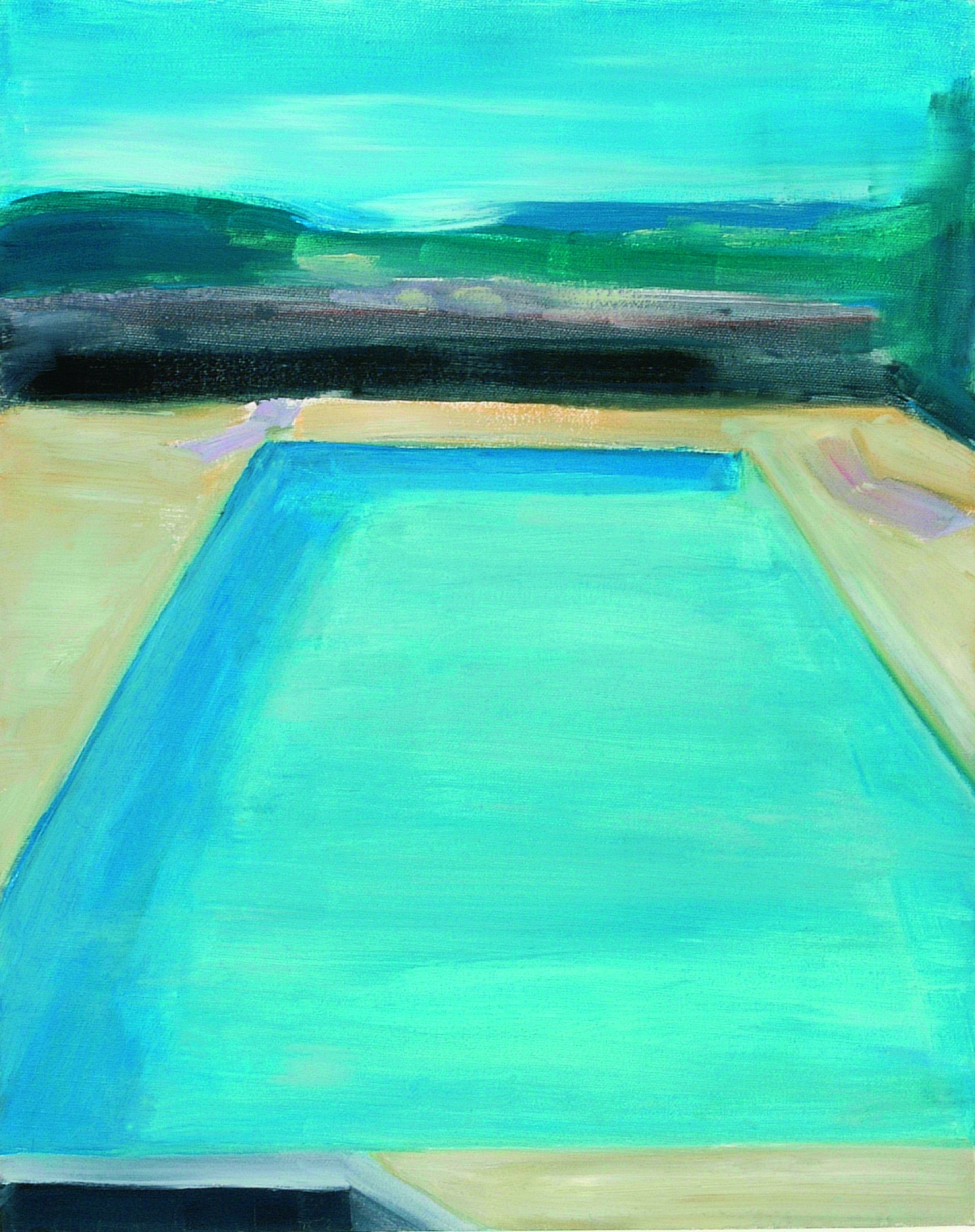 Piscine, huile sur toile, 40 x 50 cm, 2001