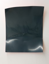 Point d’impact 1, peinture et pigments sur acier, 150 x 120 x 30 cm, 2014