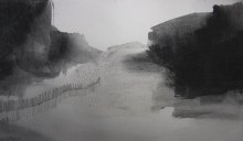 Paysage Montauban, encre et graphite sur papier, 15 x 20 cm